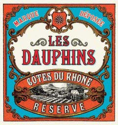 Les Dauphins - Cotes Du Rhone Rose Reserve label