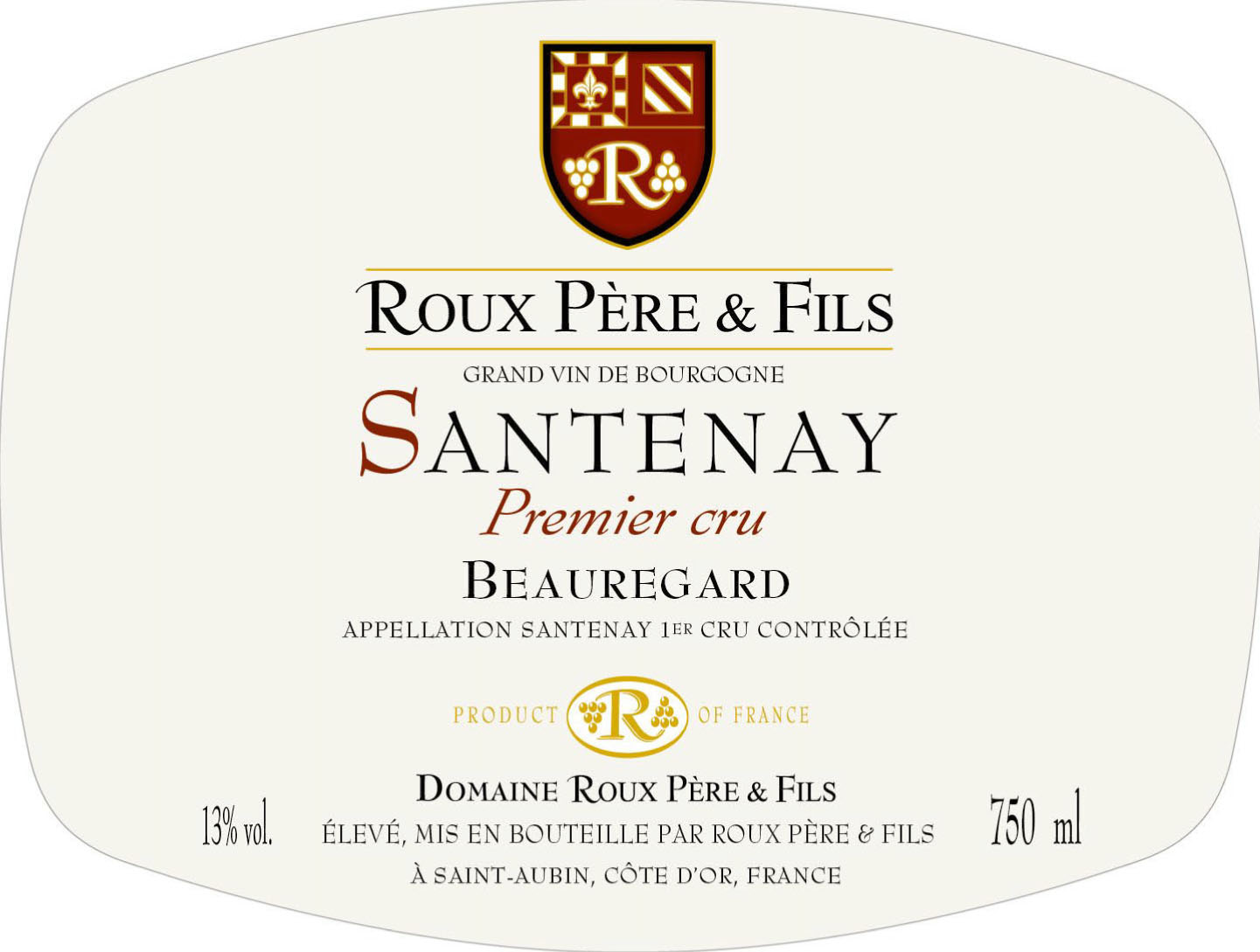 Roux Pere & Fils - Santenay 1er Cru Blanc Beauregard label
