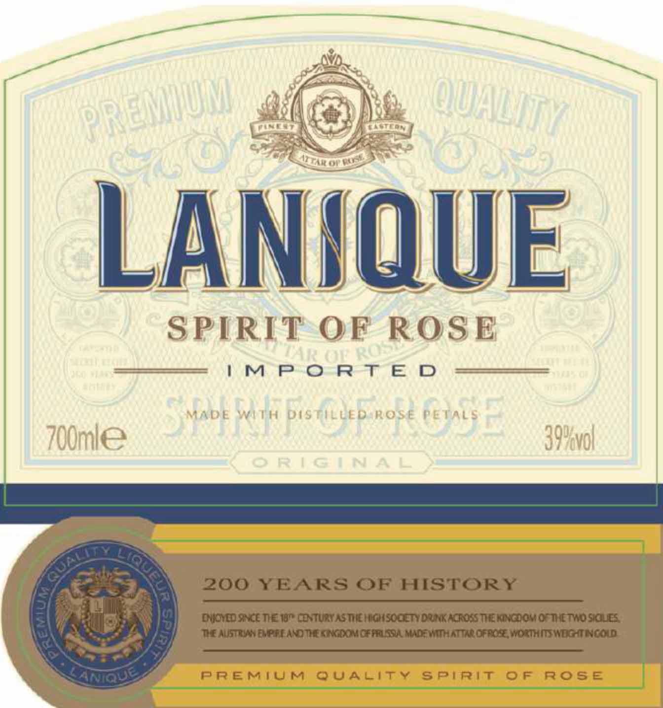 Lanique - Spirit of Rose label