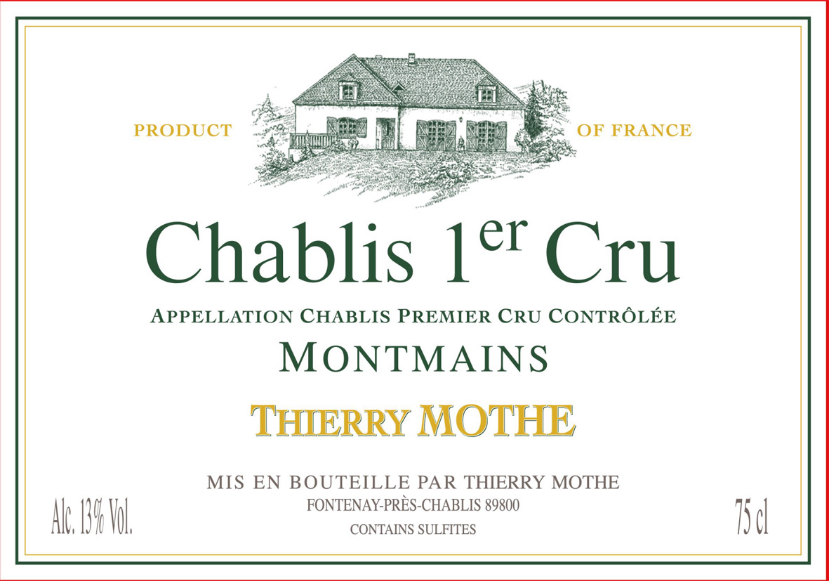 Thierry Mothe - Chablis 1er Cru - Montmains label