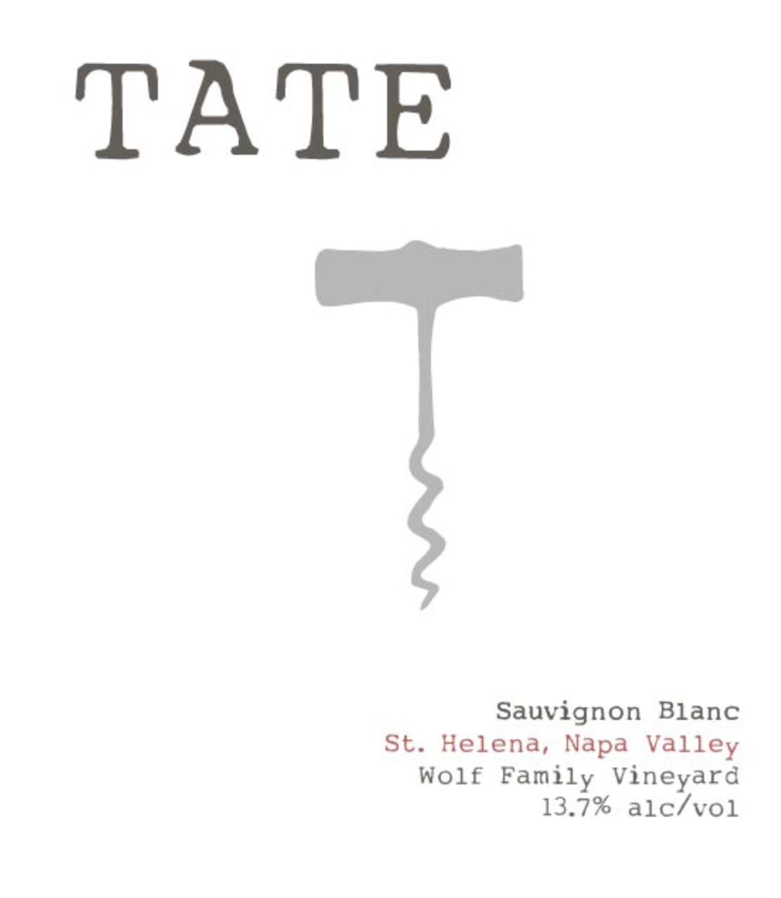 Tate Wine - St. Helena - Sauvignon Blanc label