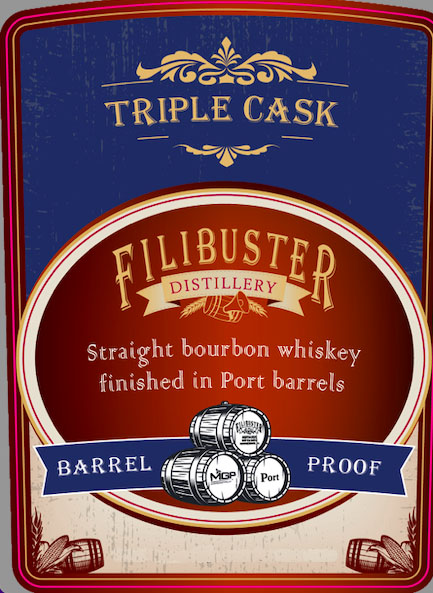 Filibuster - Straight Bourbon Whiskey - Port Cask Finished label
