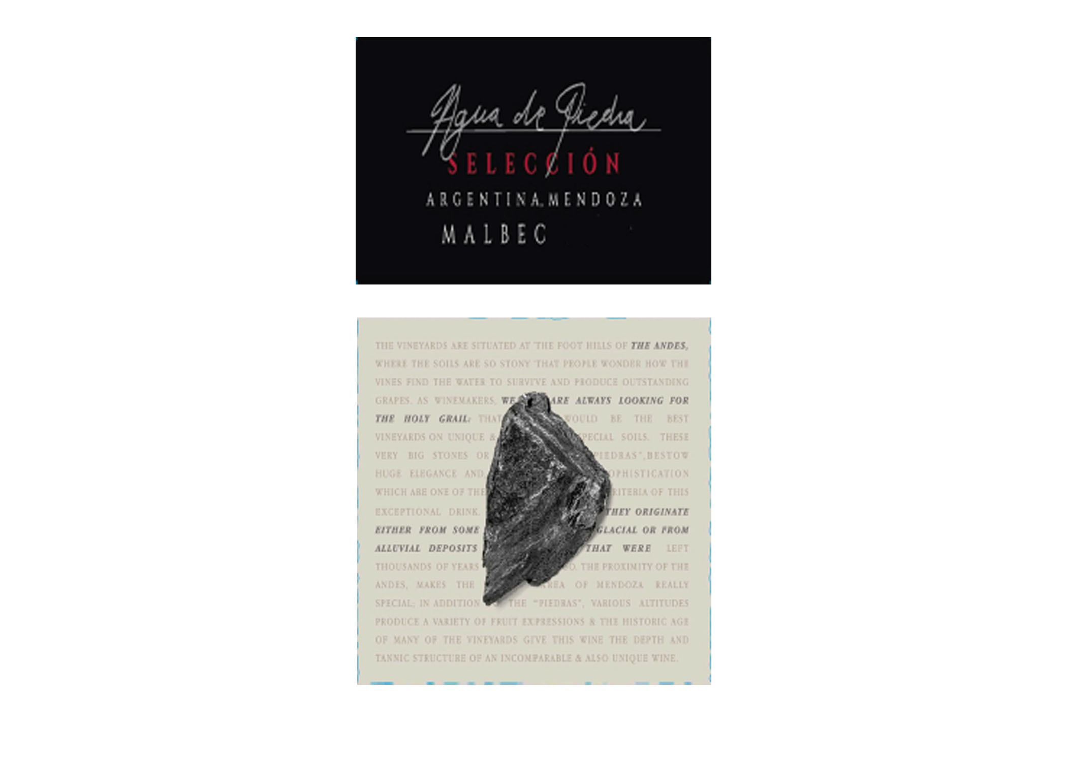 Agua de Piedra - Seleccion Malbec label