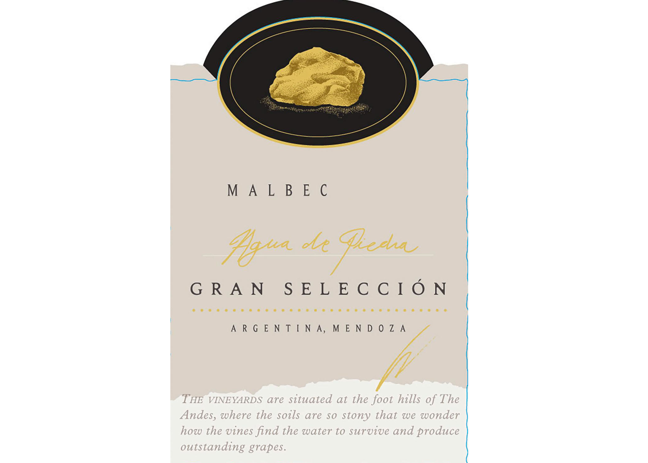 Agua de Piedra - Gran Seleccion - Malbec label