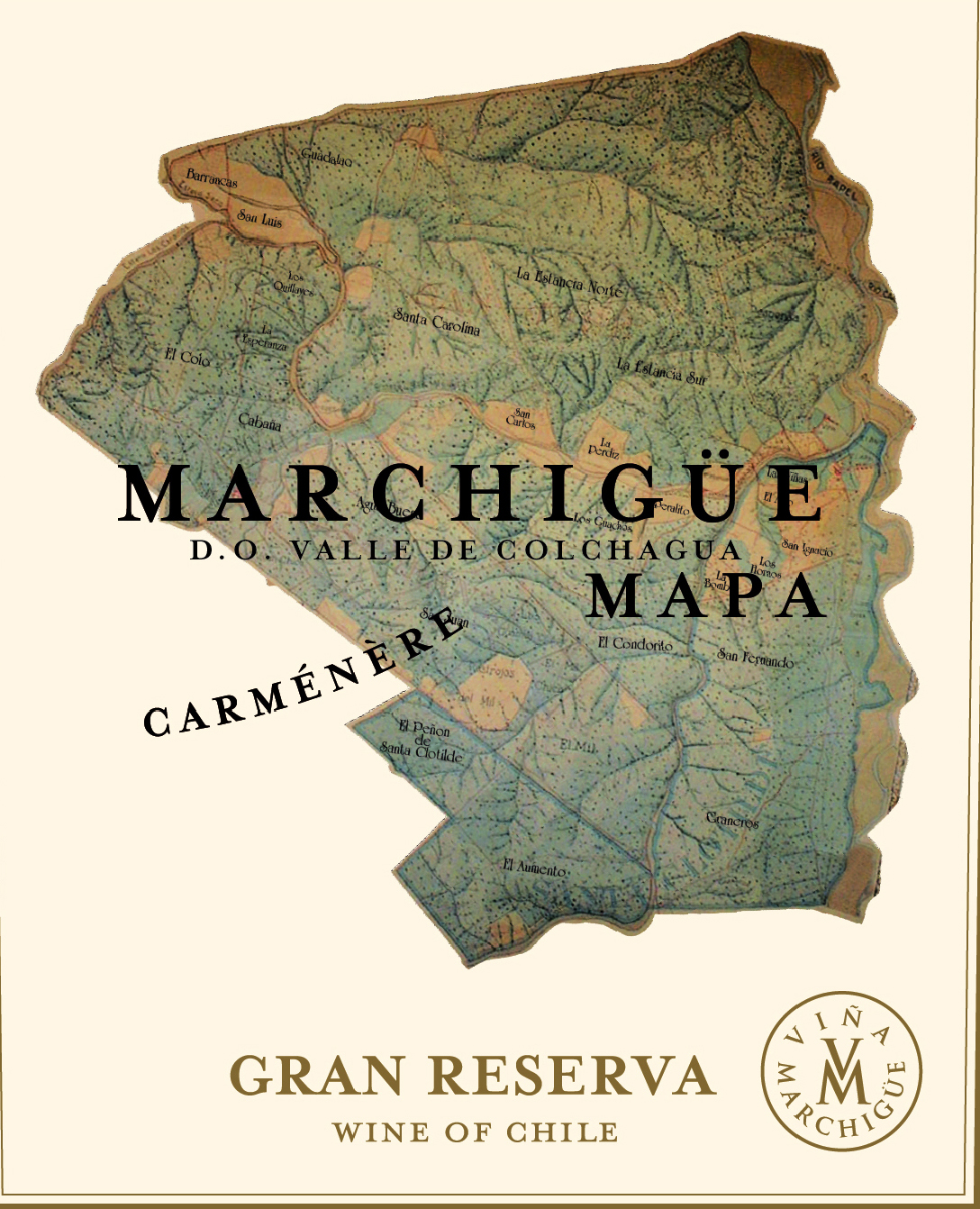 Marchigue Mapa - Carmenere - Gran Reserva label