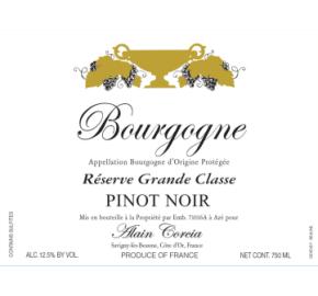 Collection Alain Corcia - Reserve Grande Classe - Pinot Noir label