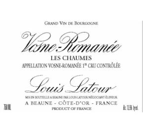 Louis Latour Vosne Romanee - 1er Cru Les Chaumes label