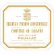 Chateau Pichon-Longueville Comtesse de Lalande label